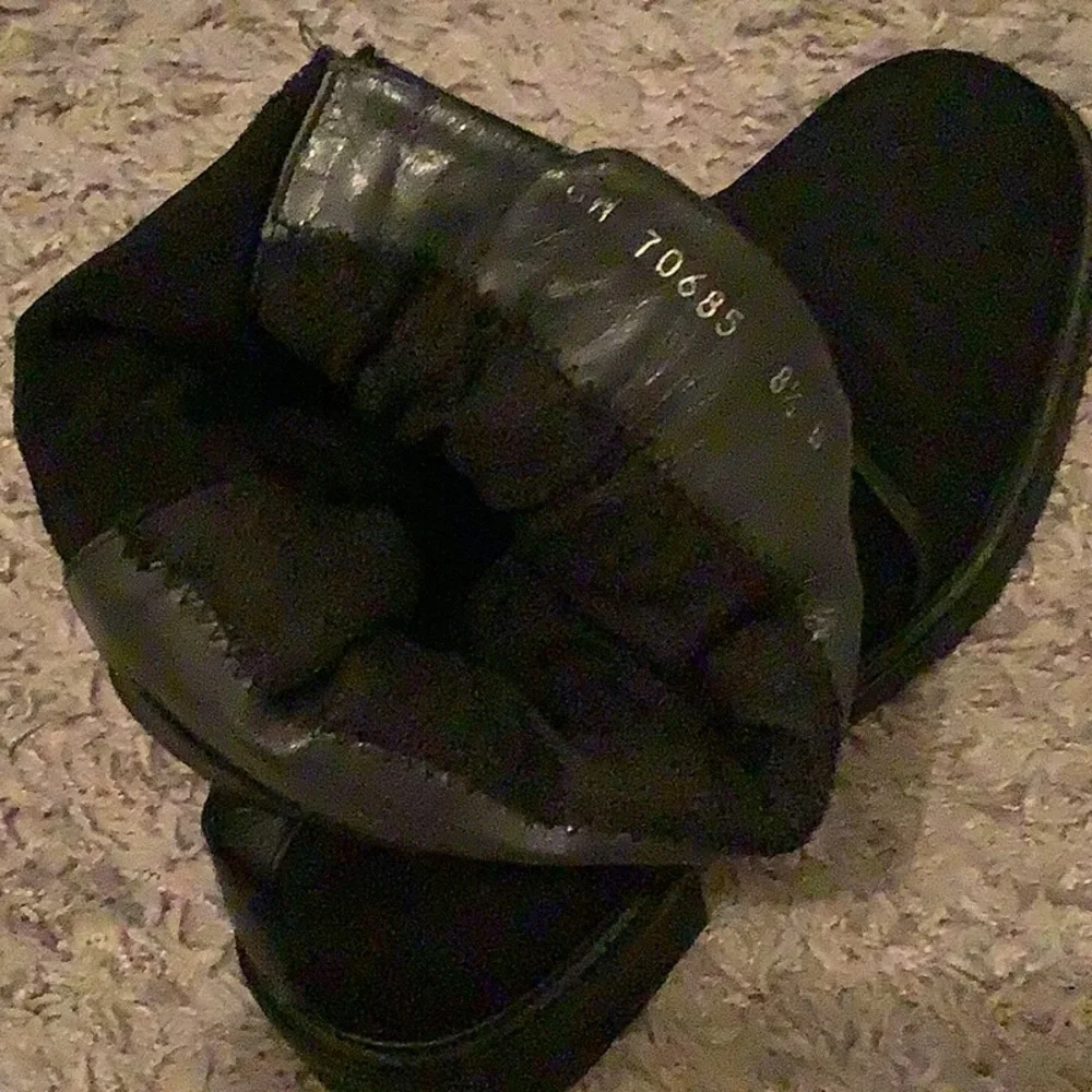 Stuart Weitzman Black Lace-Up Side-Zip Winter Rain Boots